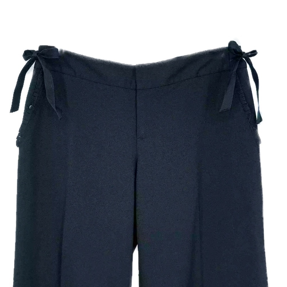 Rebecca Taylor Black Wide-Leg Tie Side Bow Trousers - Picture 11 of 13